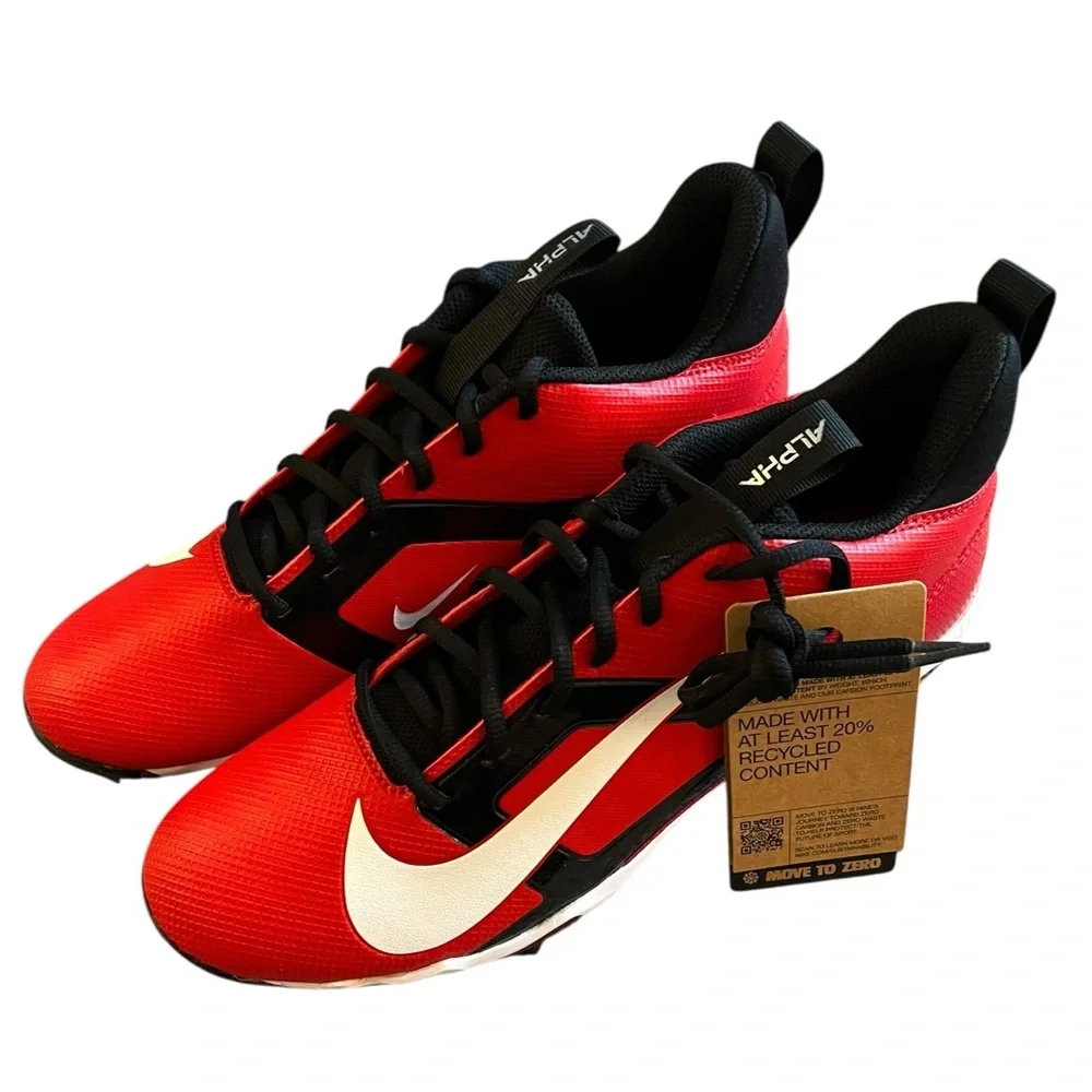 Nike Alpha Menace 4 Shark University Red/White Cleats Brand New Size‎ 10